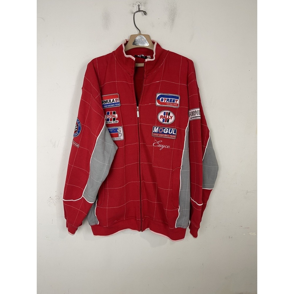 Enyce Mens Jacket XXL‎ Full Zip Racing Track Red Patches 2003 Team Nascar
